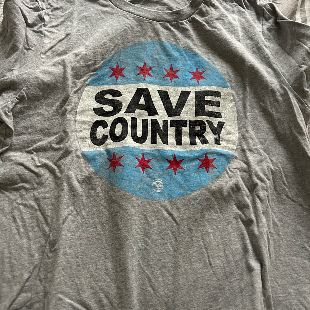 Bella Canvas Gray T-Shirt with Blue and Red Graphic